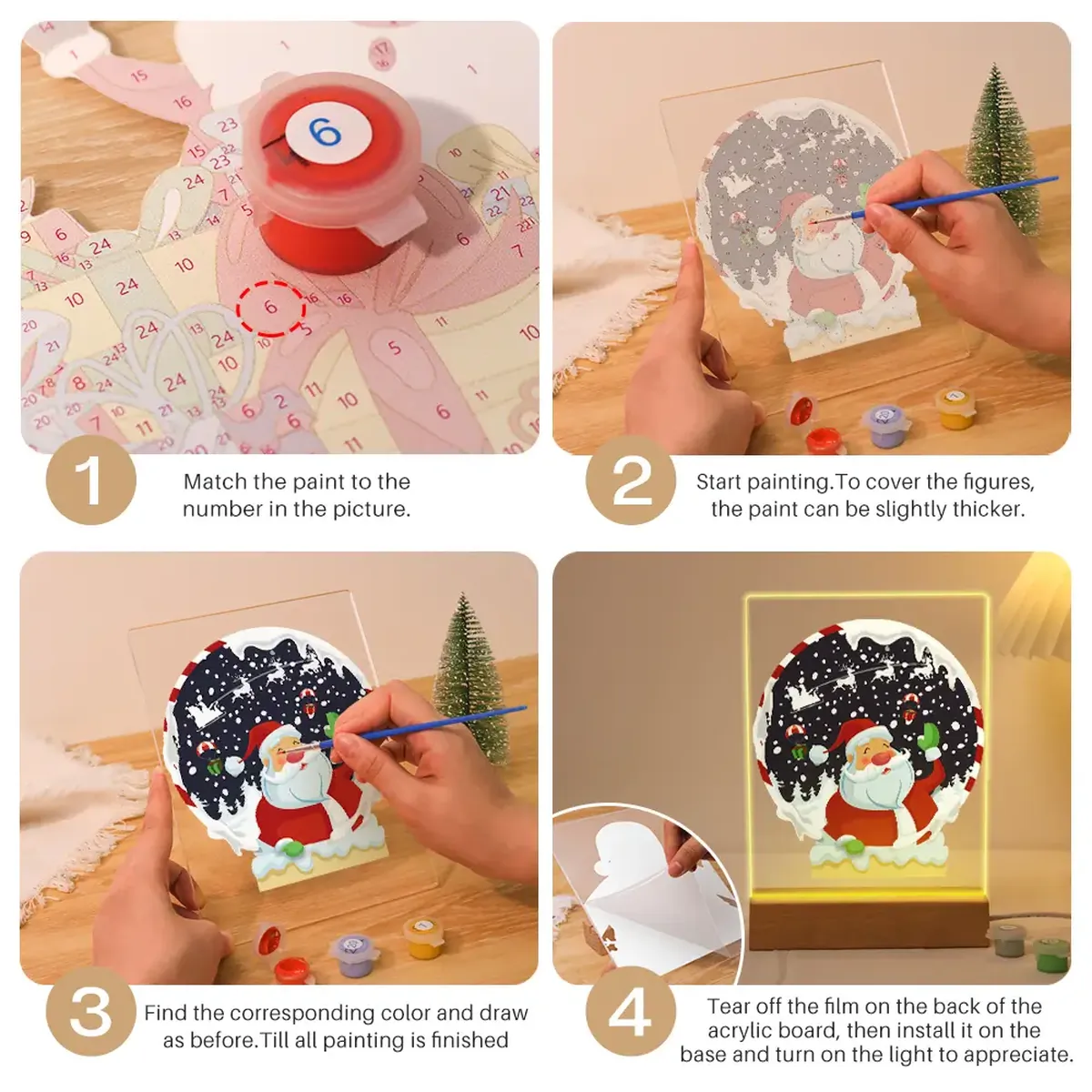 Amazing Santa - LED Paint by Numbers 3 - Paint by Numbers Amazing Santa - LED Paint by Numbers