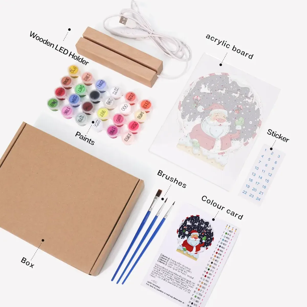 Amazing Santa - LED Paint by Numbers 2 - Paint by Numbers Amazing Santa - LED Paint by Numbers