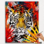 Paint By Numbers - DIamond Painting Ver JPE (16) Colorful Tiger - Paint by Numbers