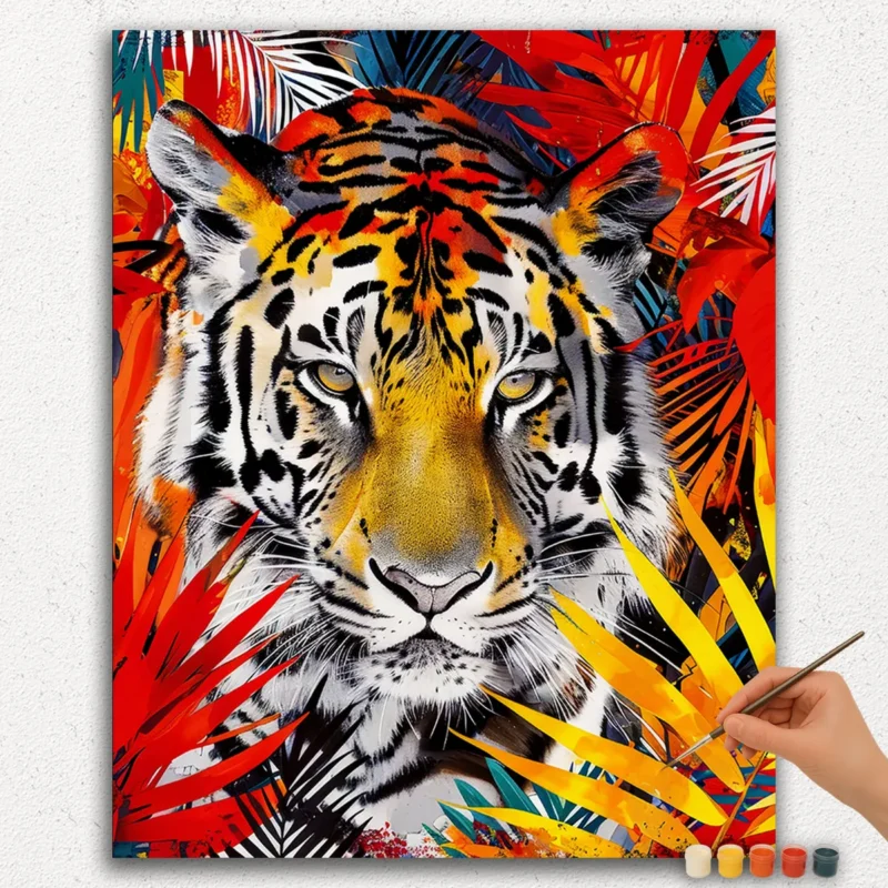 Paint By Numbers - DIamond Painting Ver JPE (16) Colorful Tiger - Paint by Numbers