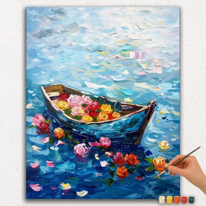 Paint By Numbers - DIamond Painting Ver PNV (109) Roses and Boat
