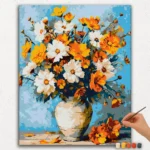 Paint By Numbers - DIamond Painting Ver PNV (197) White and Colorful Flowers