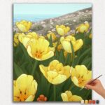 Paint By Numbers - DIamond Painting Ver PNV (24) Yellow Flowers in Field