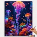 Paint By Numbers - DIamond Painting Ver PNV (580) Beautiful Jelly Fish