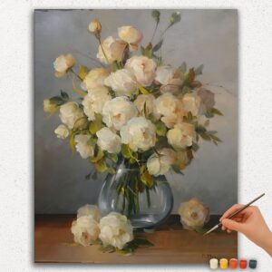 White Flowers in Transparent Vase