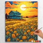 Cartoon-Style Farm 16660 Sunrise at Farm