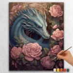 Dark Fantasy Dragons 151125 Dark Fantasy Dragon with Flowers