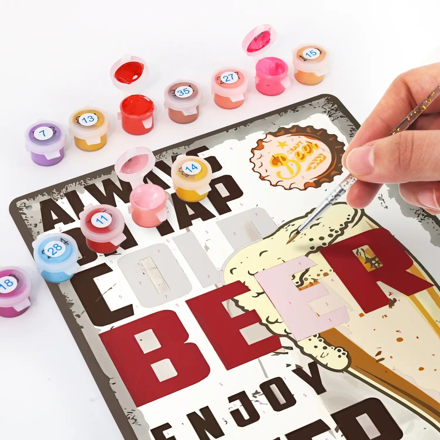 Beer Every Moment DIY Metal Poster 4 - Paint by Numbers Beer Every Moment DIY Metal Poster