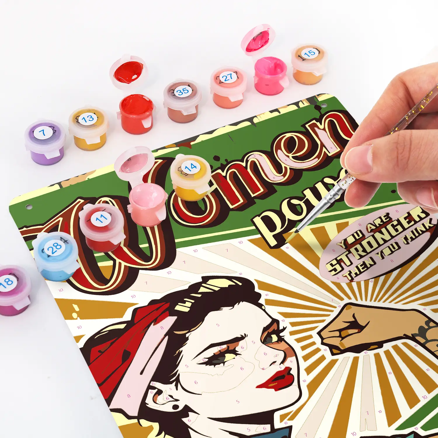 Woman Power DIY Metal Poster 4 - Paint by Numbers Woman Power DIY Metal Poster