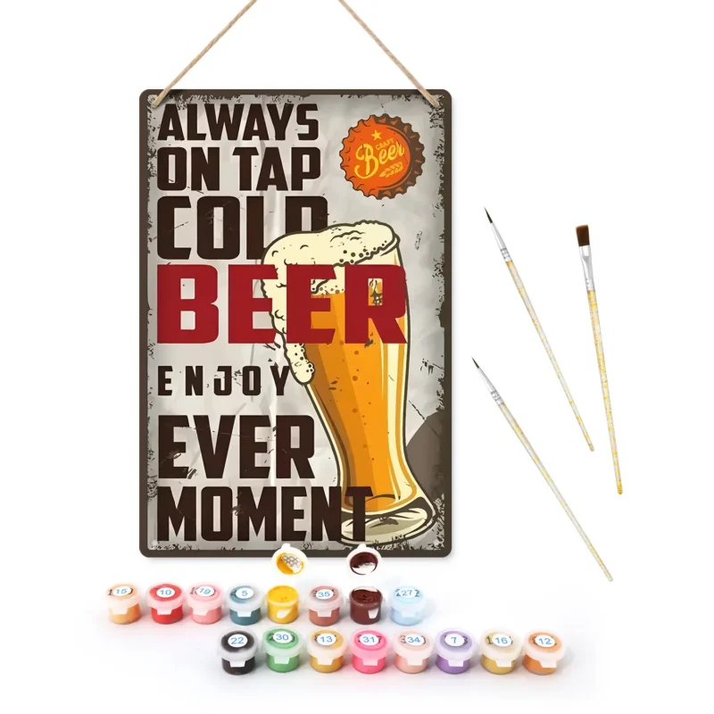 Beer Every Moment DIY Metal Poster 1 - Paint by Numbers Beer Every Moment DIY Metal Poster