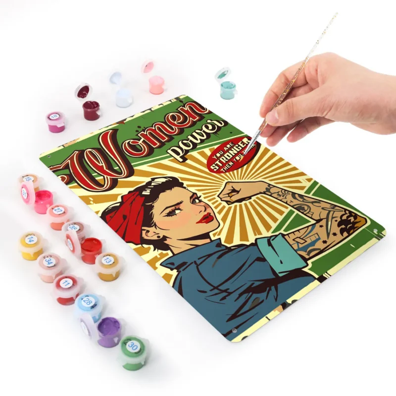 Woman Power DIY Metal Poster