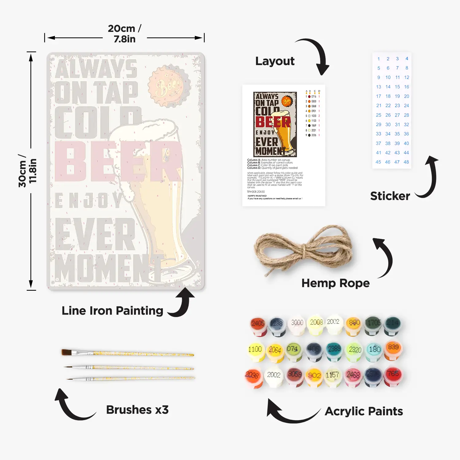 Beer Every Moment DIY Metal Poster 2 - Paint by Numbers Beer Every Moment DIY Metal Poster