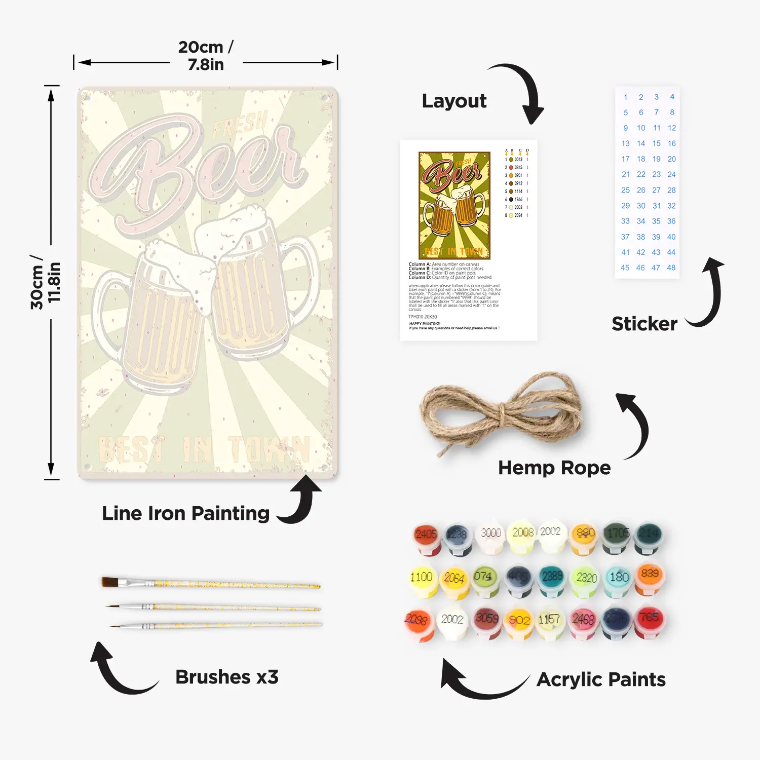 Fresh Beer Best in Town DIY Paint by Numbers