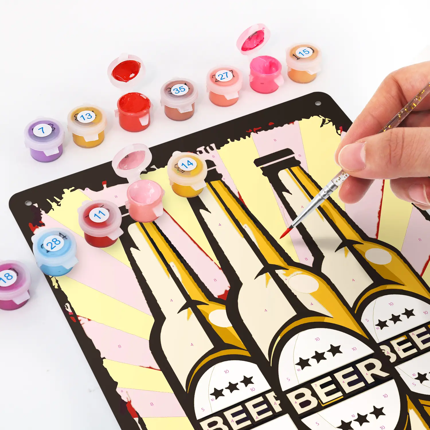 Beer Premium Quality Metal Poster 3 - Paint by Numbers Beer Premium Quality Metal Poster