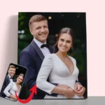 Couple wedding portrait converted to paint by numbers