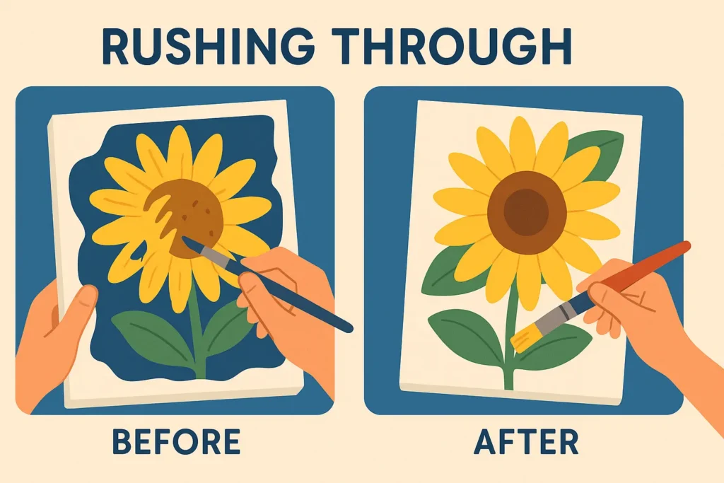 Rushing Through the painting process